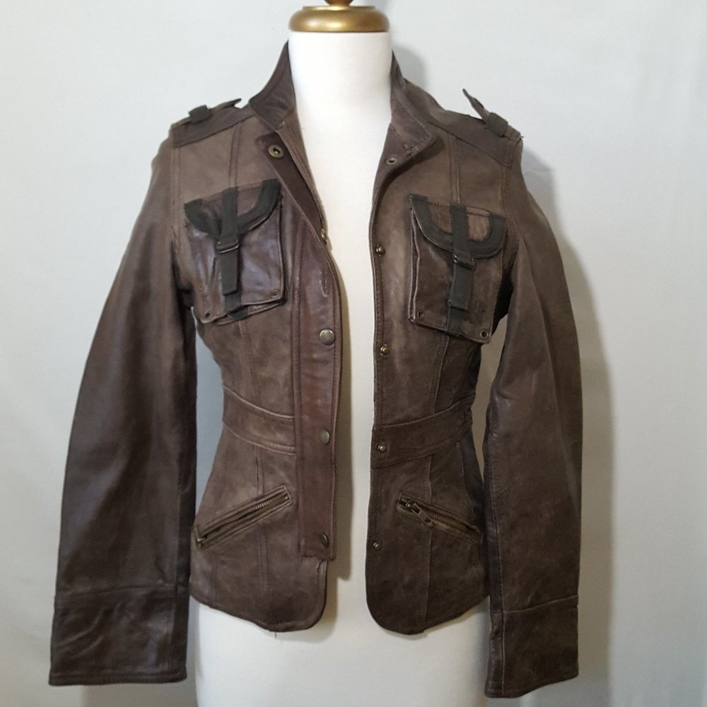 Wilsons Leather Snap Close Biker Jacket